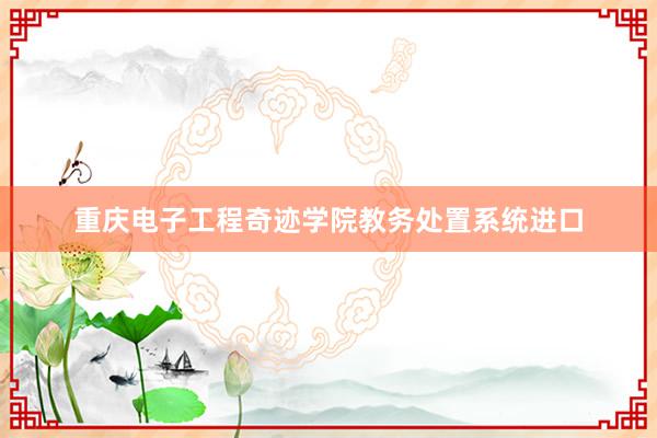 重庆电子工程奇迹学院教务处置系统进口